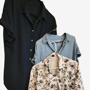 Lot of 3 Womens Short Sleeve Blouses